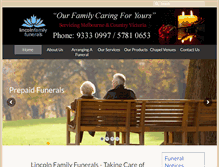 Tablet Screenshot of lincolnfamilyfunerals.com.au